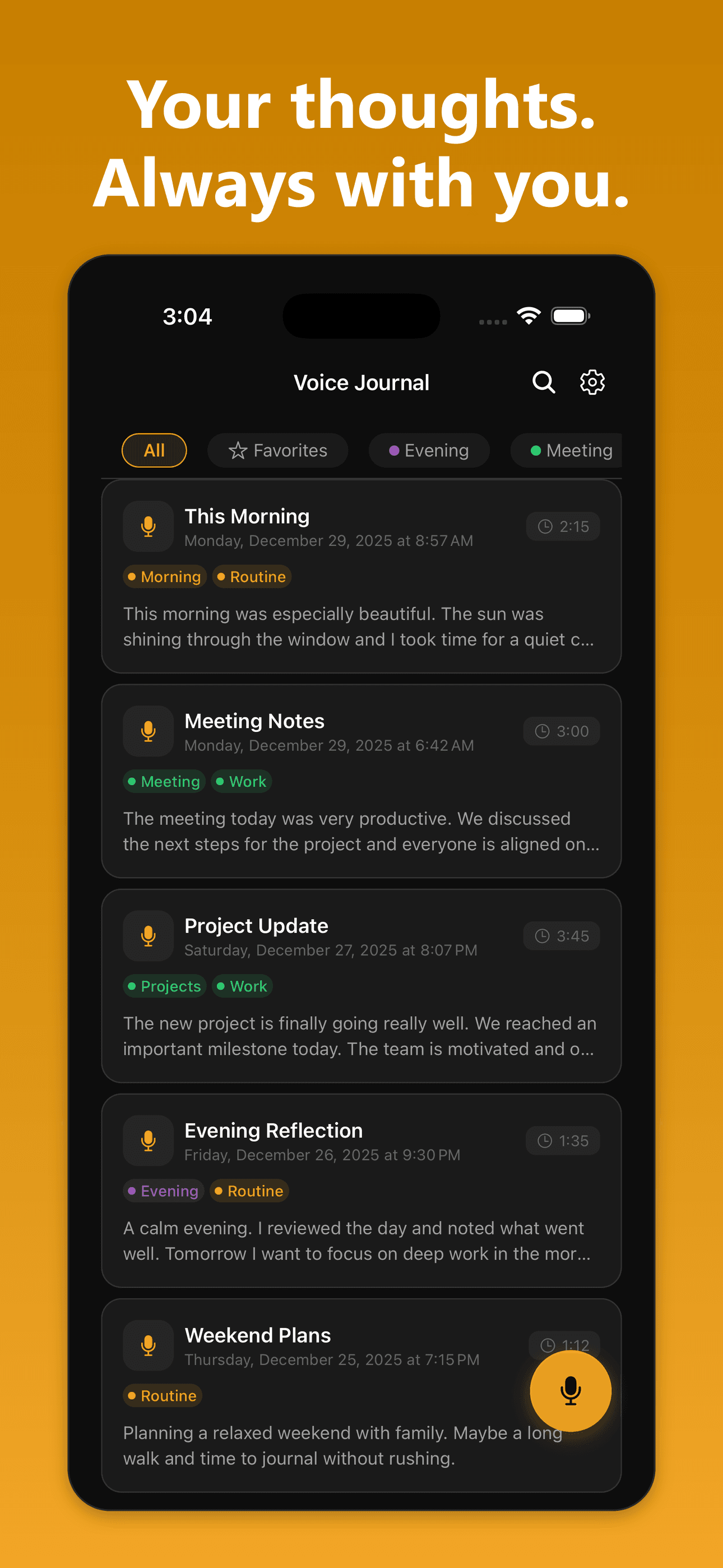 Voice Journal App – Einträge mit Transkription und Tags